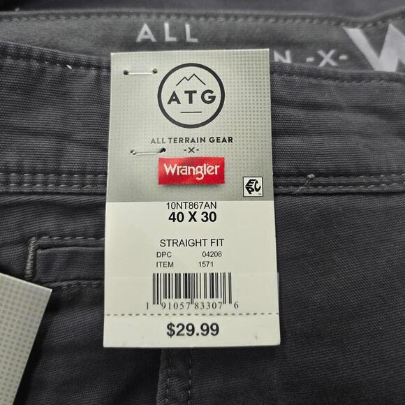 Anthracite ATG All Terrain Gear Canvas Slim Straight Fit | Wrangler | 40X30 - Picture 10 of 15